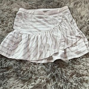 I am selling a gray and white striped skirt super comfy!